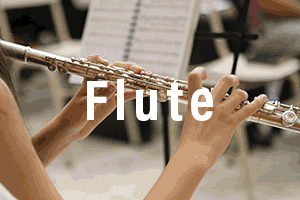 flute player with stand